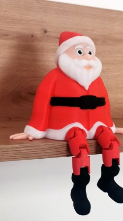Sittende julenisse – 3D-printet dekorasjon med bevegelige ben